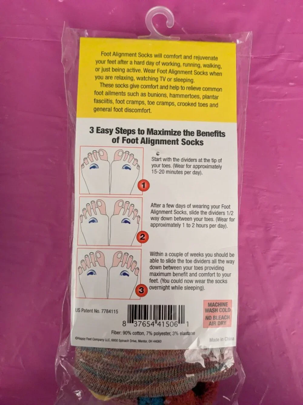 NEW Original Foot Alignment Socks Medium Men 5-8 Women 7-9 EU 39-42 Happy Feet